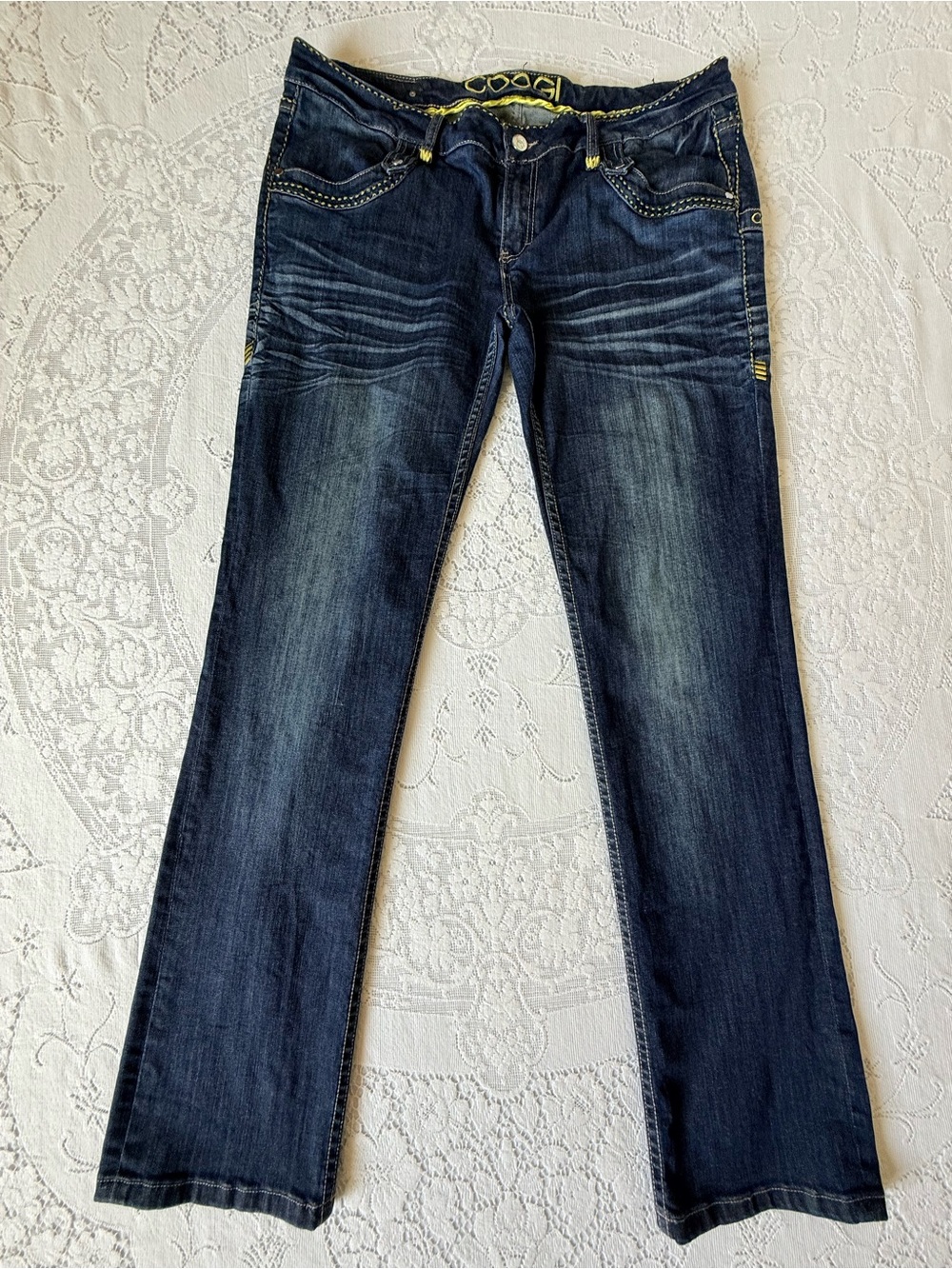 Vintage COOGI‎ Australia Y2K Dark Wash Bootcut Jeans Size 13/14